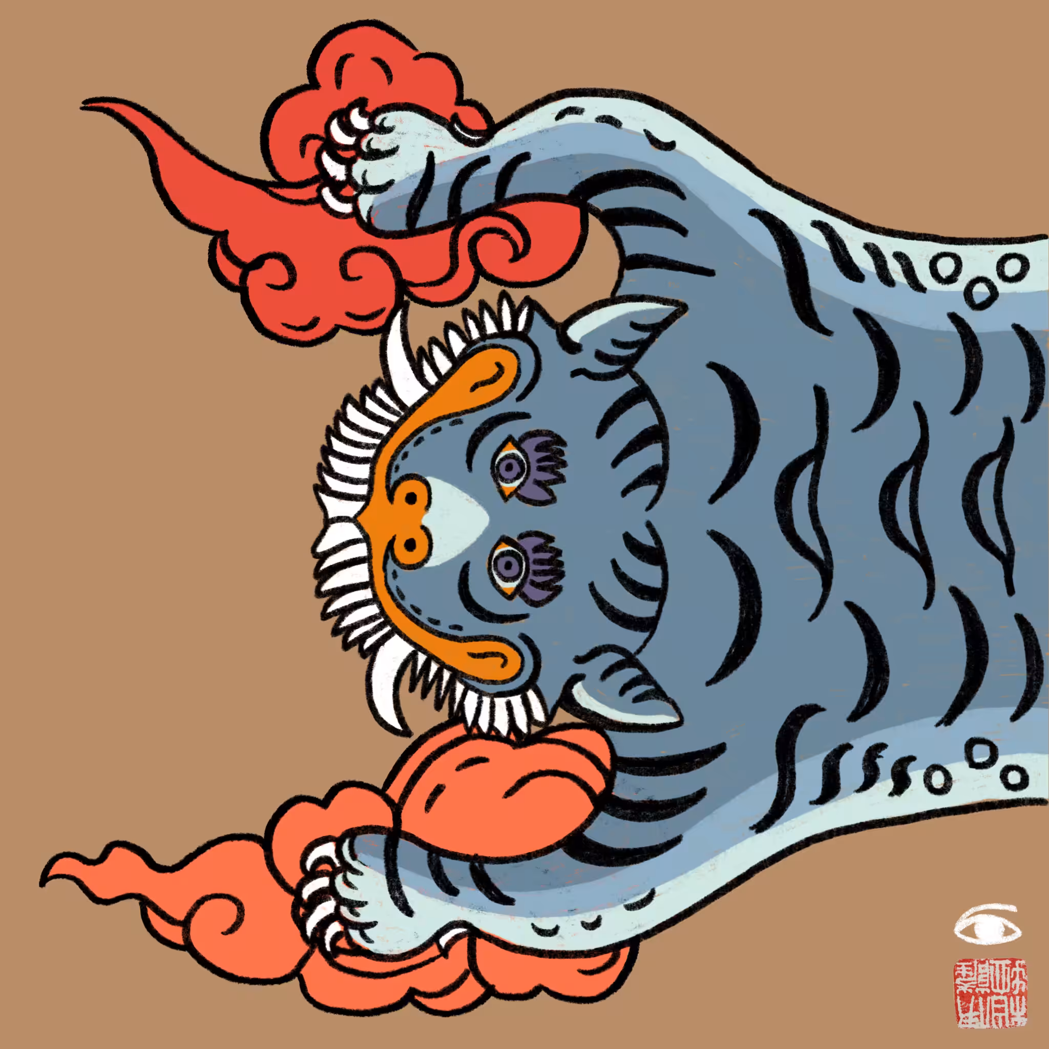 FlyingTibetanTigerCarpetFront