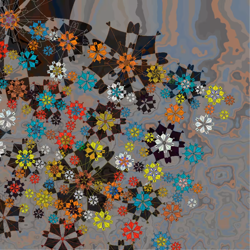 Flowers floating on dark #3