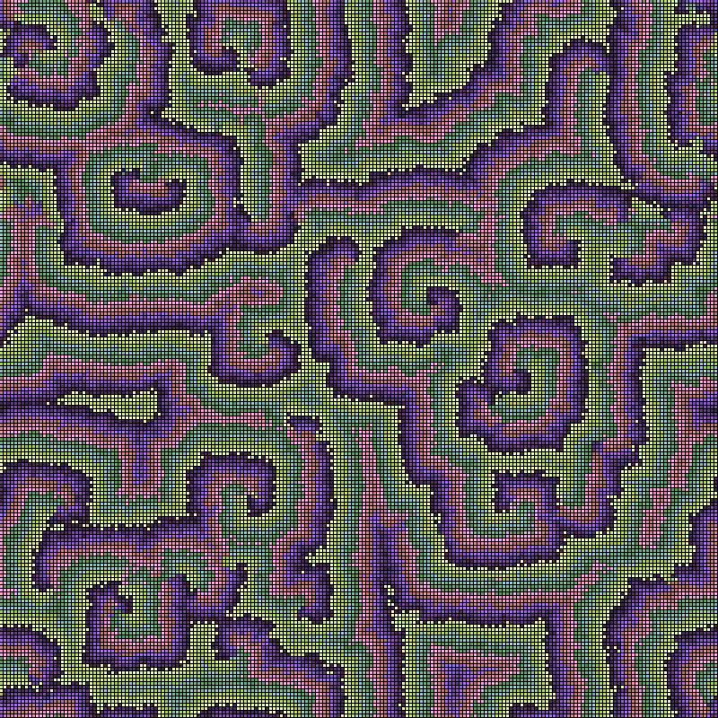 Reaction Diffusion Cellular Automata #23