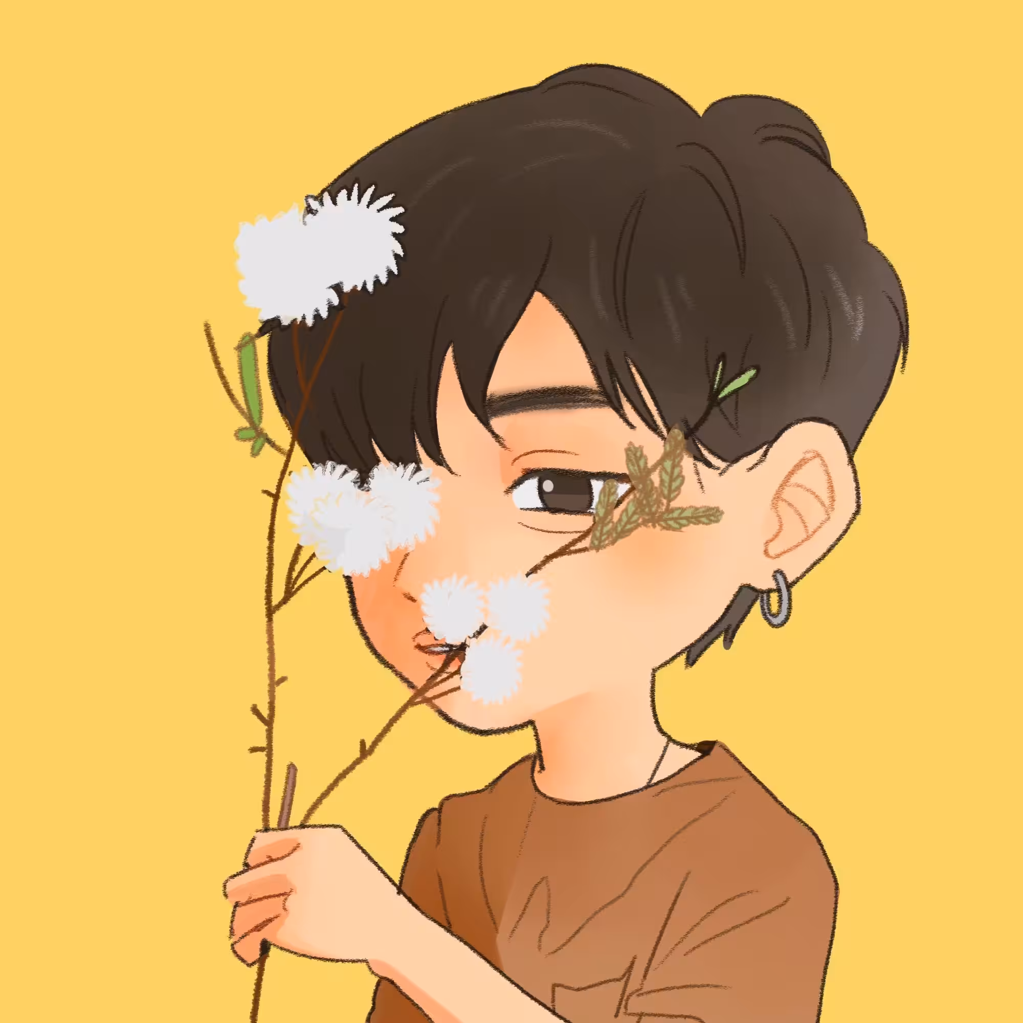 The boy with flower