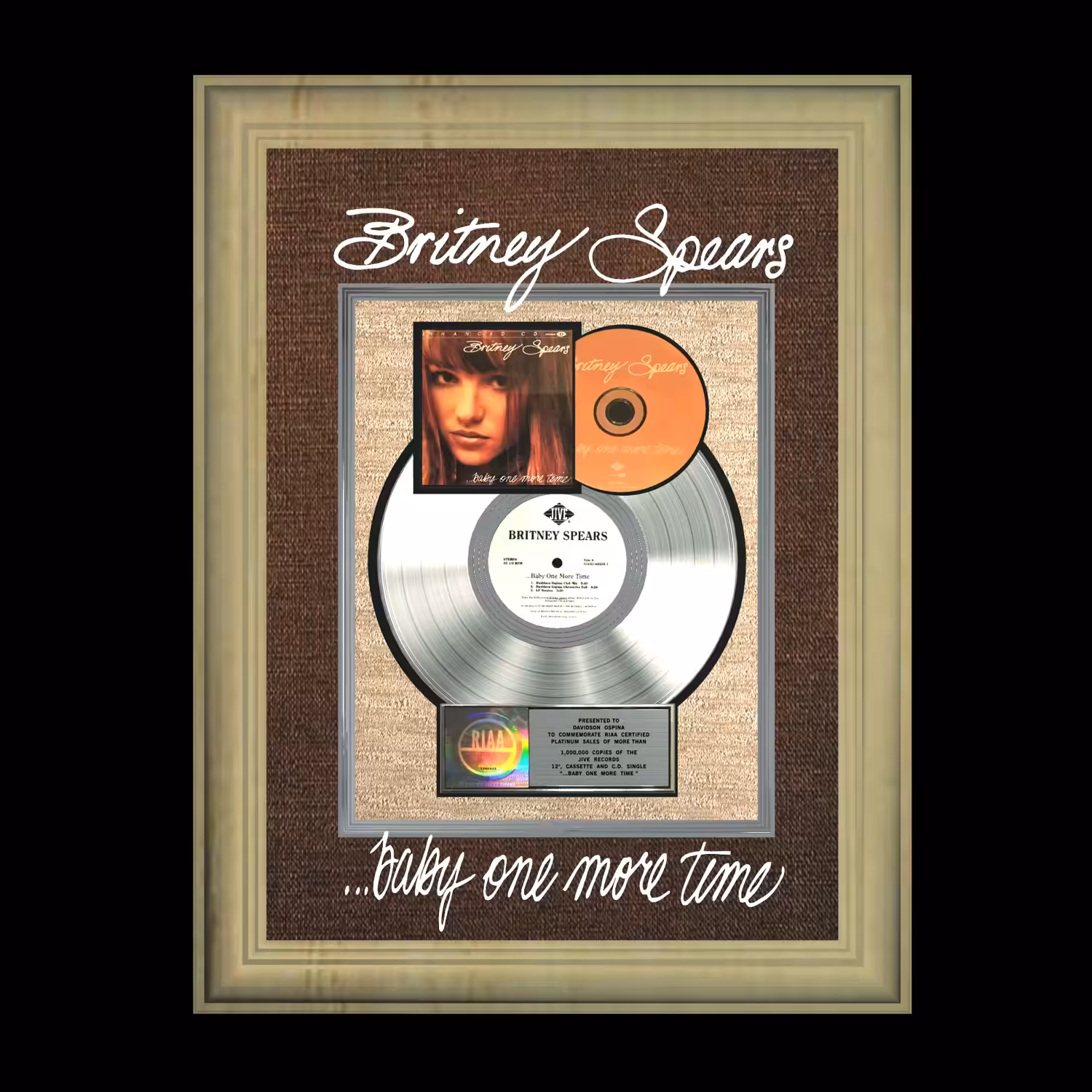 Davidson Ospina ...Baby One More Time Remix Platinum Plaque