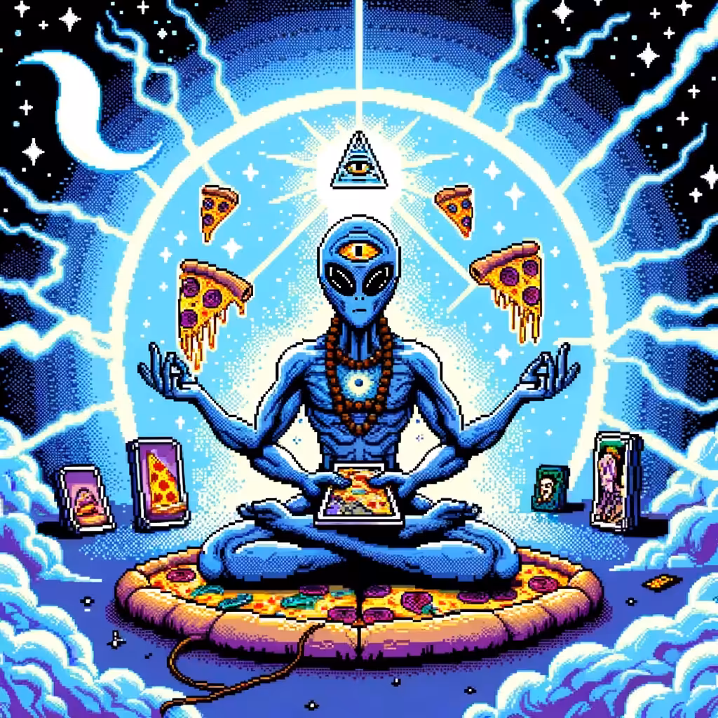 Pizza Pixel Art: Galactic Mystic