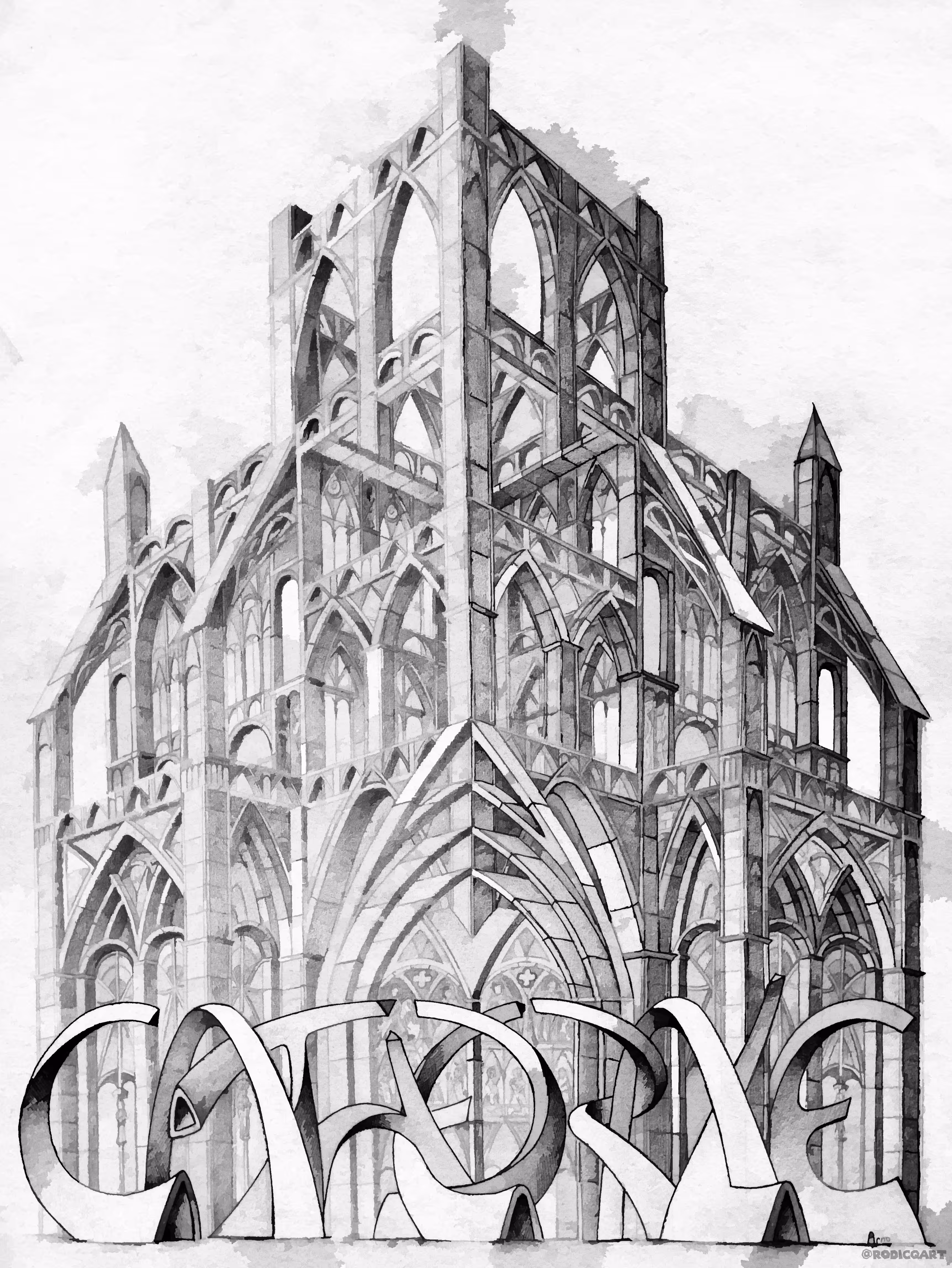 Cathedral in Pencil