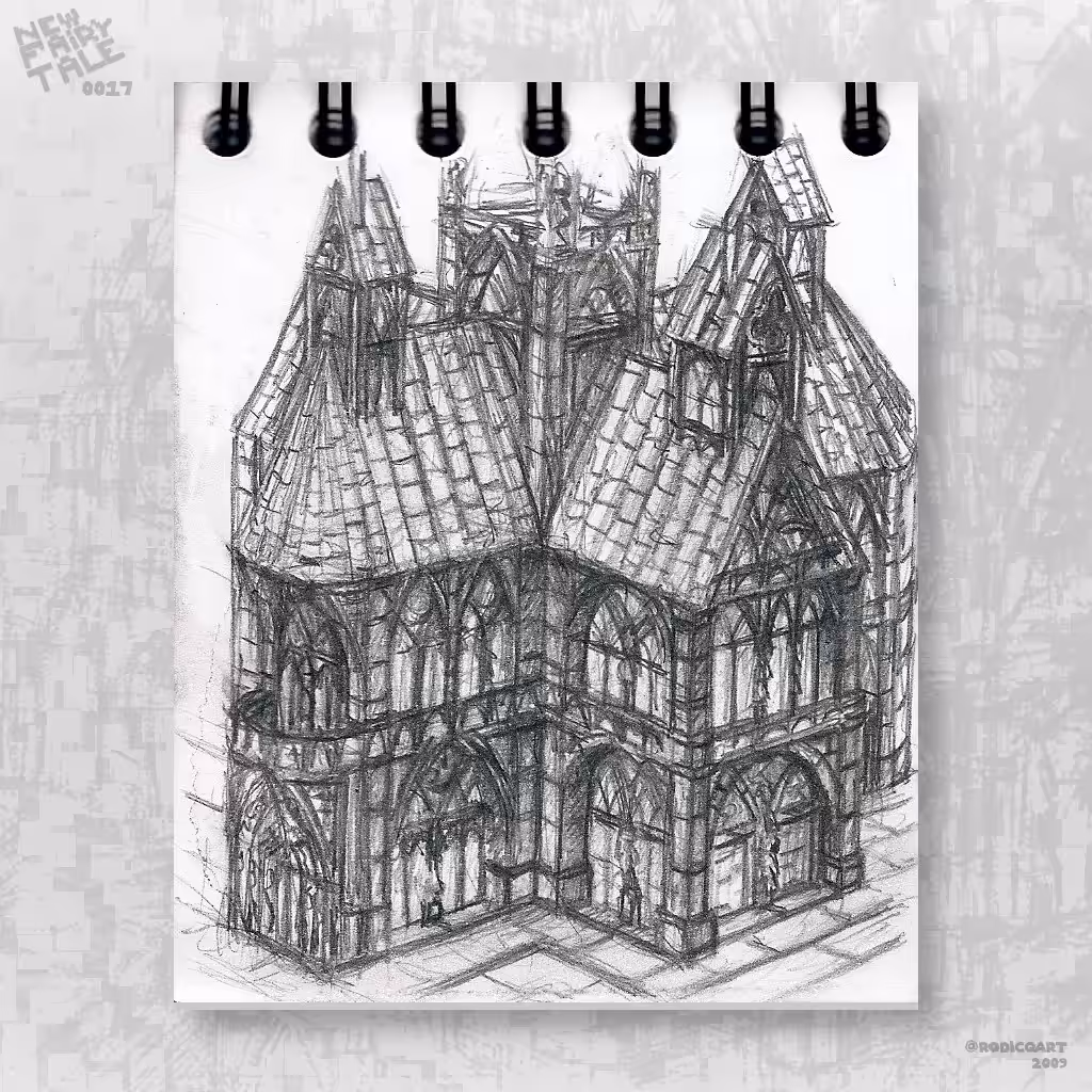 Cathedral in tiny sketchbook n°17