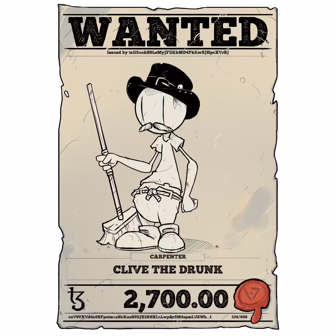 CLIVE THE DRUNK | TEZOS PIRATE 334/666