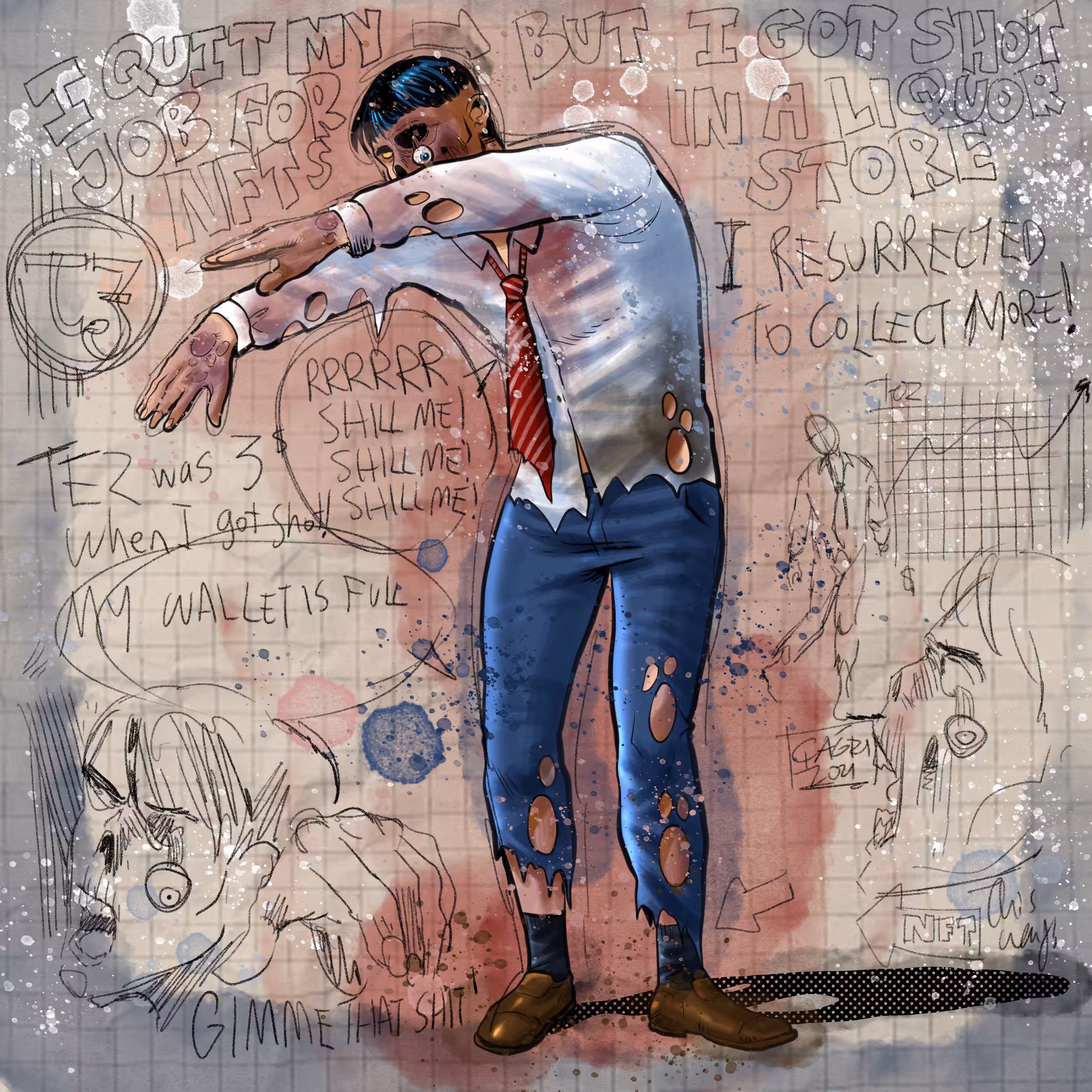 'H=N ZOMBIE$', ANIMATION FRAME #10