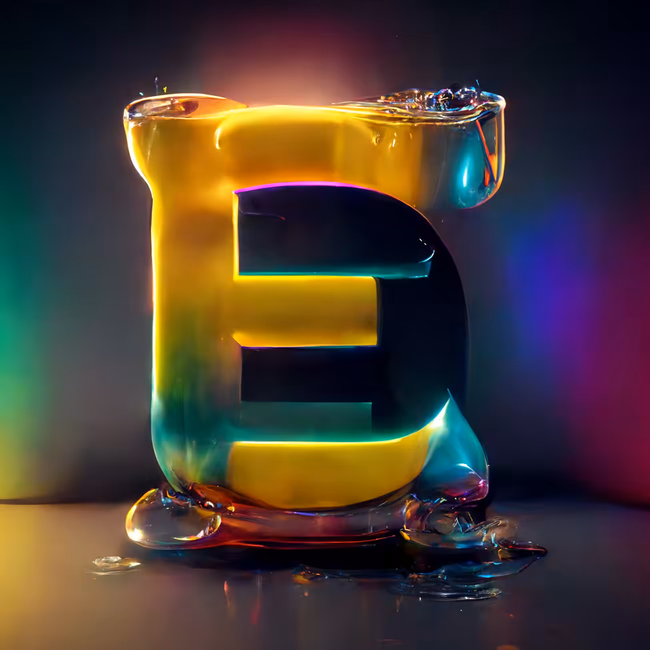 Shiny Liquid Alphabet Series - E