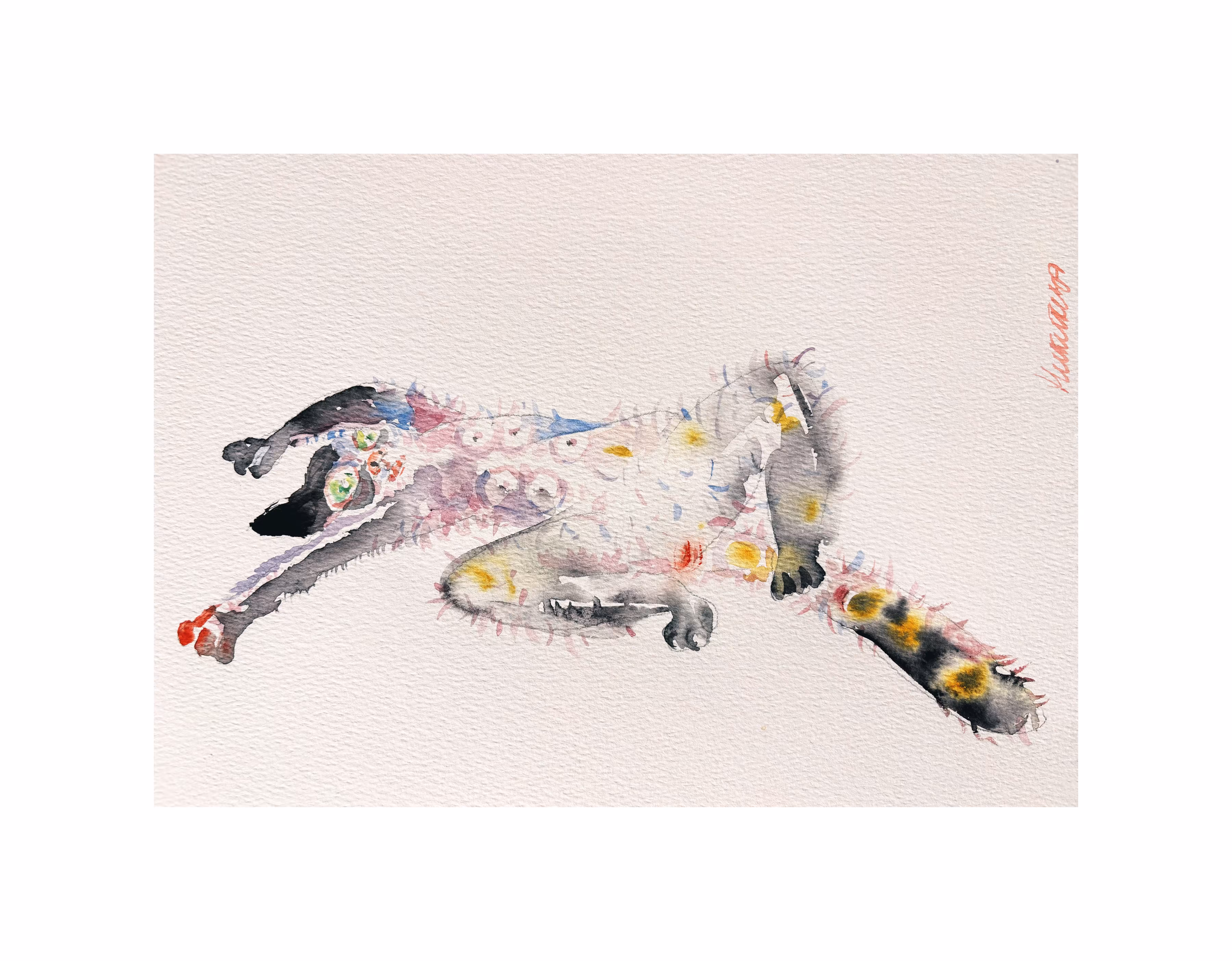 Lustful tricolor cat