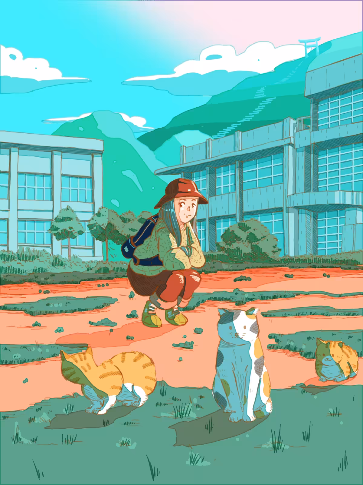 WHEN I WENT TO JAPAN , I FOUND MUZUKI ISLAND ISLAND OF ORANGE CAT
