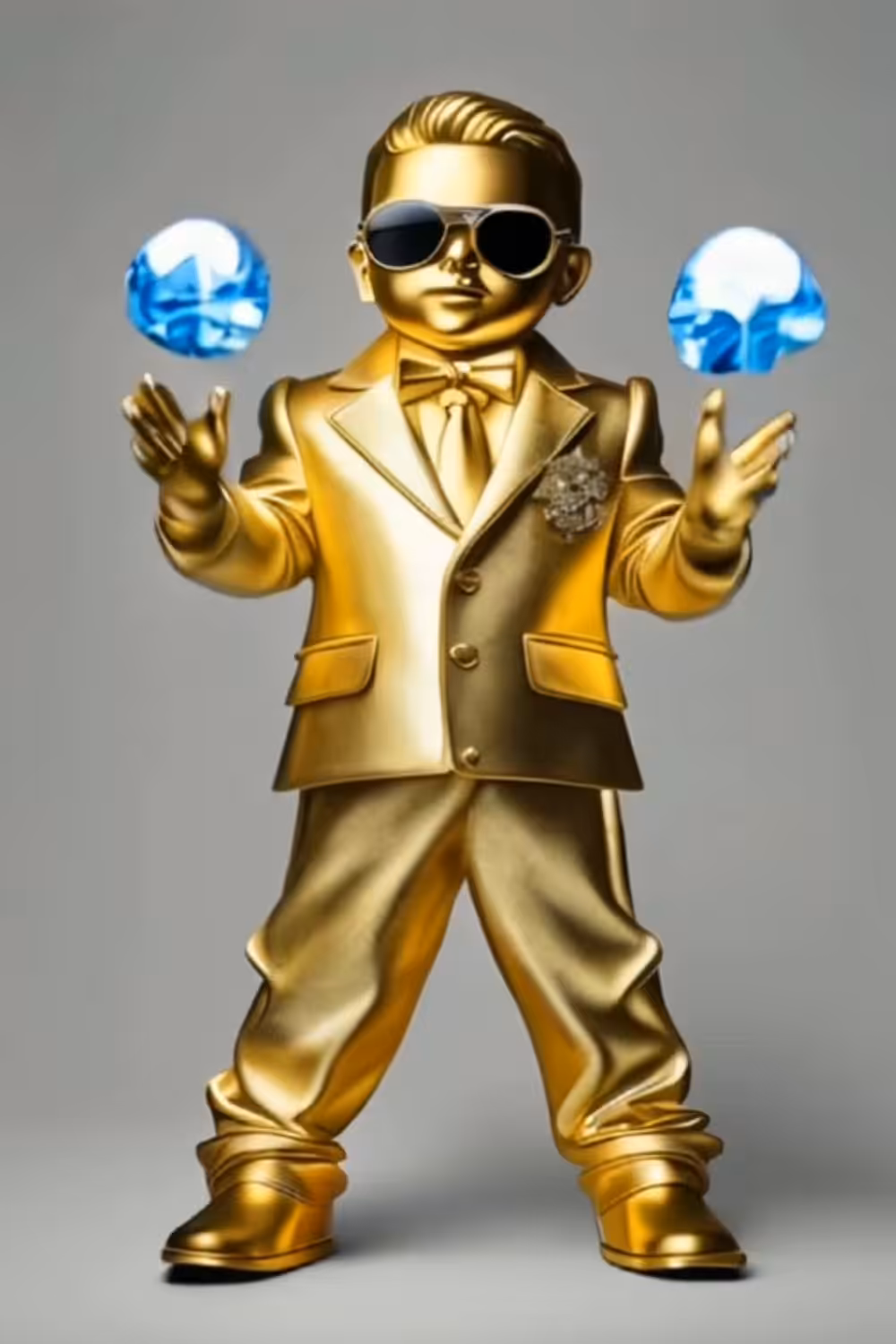 Little "Diamond Hands" - Gold Sculpture