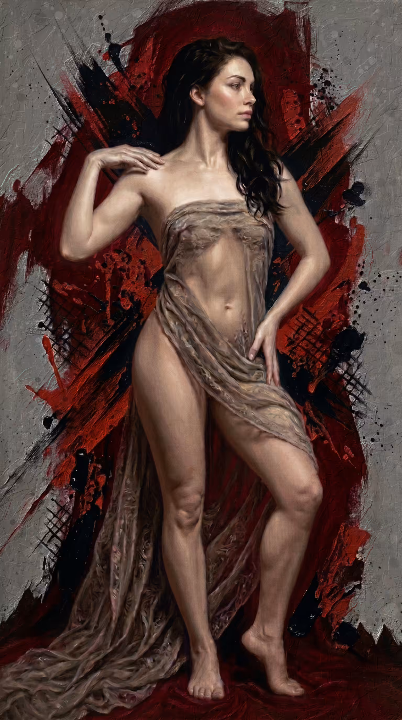 In her own skin.