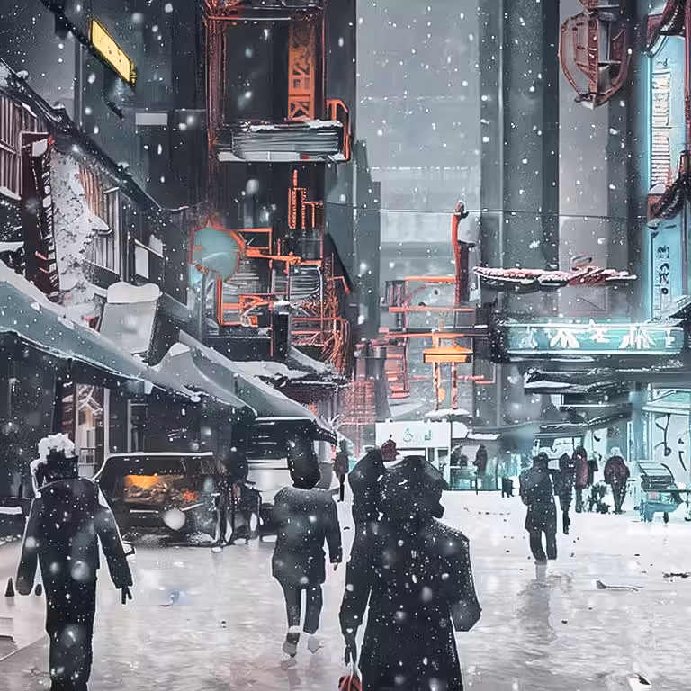 Winter street in Neo HK.