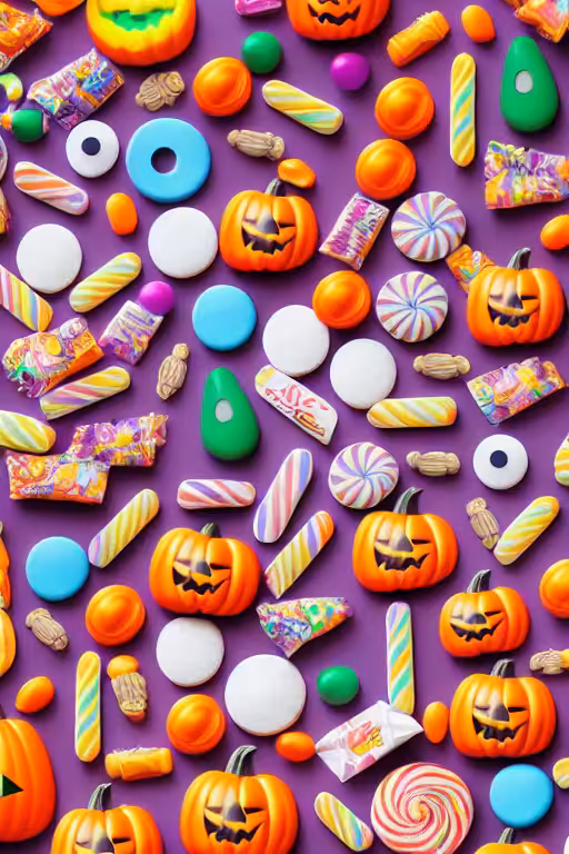 Halloween candy collage