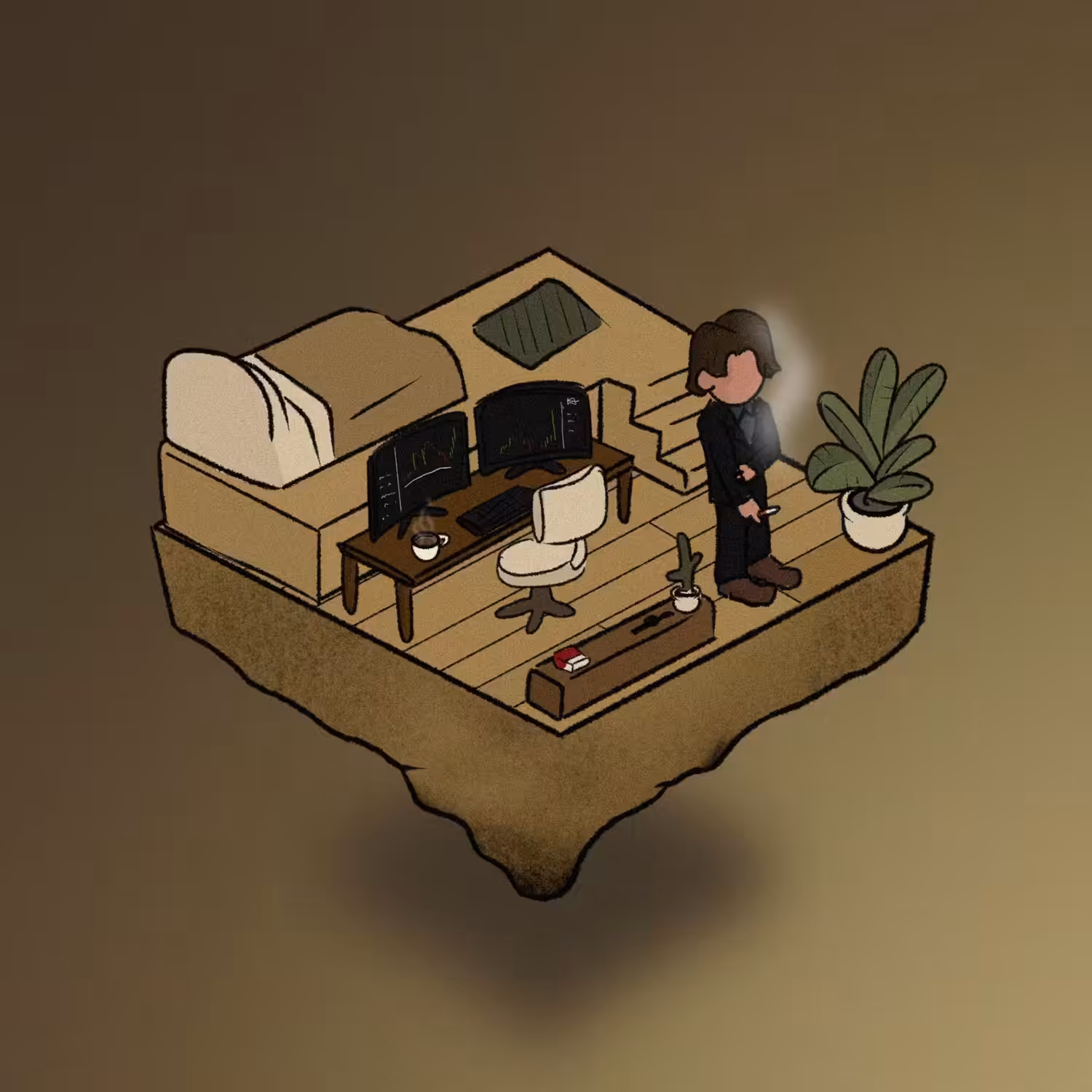 Lofi Roomies #47 ( Trading , Sipping Coffee )