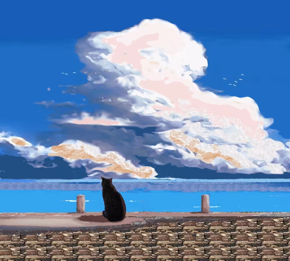'Life of Cat Pi - Pondering Cloud Forms'