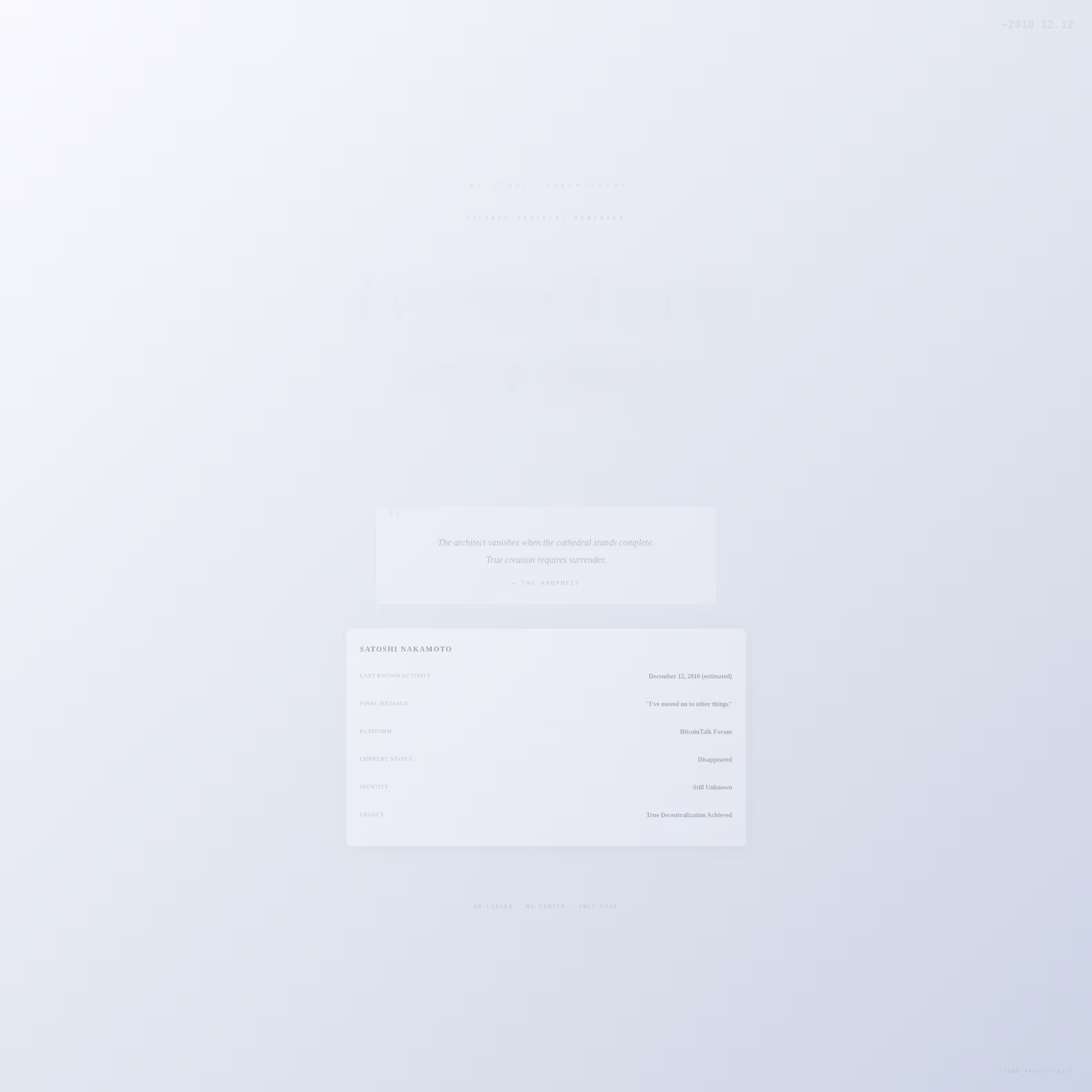 The Final Transmission - Silence Protocol #UNKNOWN