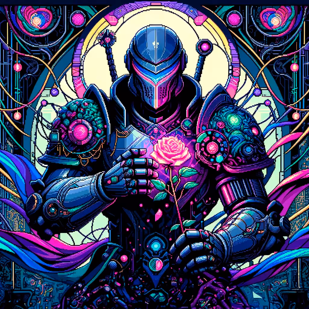 Pixel Nouveau 45 - the Cyberpunk Paladin