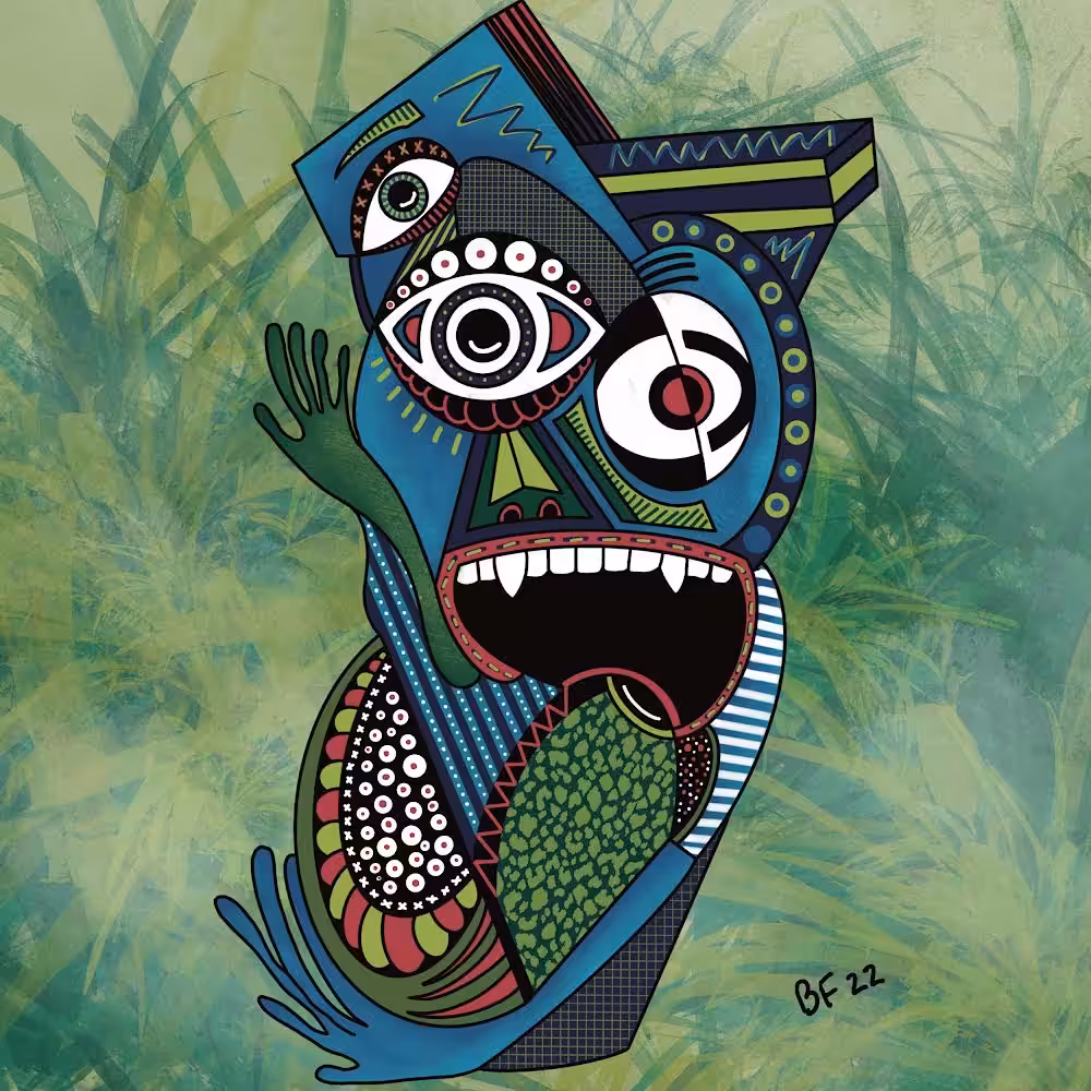 Cubism With A Flare Piece #1 - "Dont Be Scared"