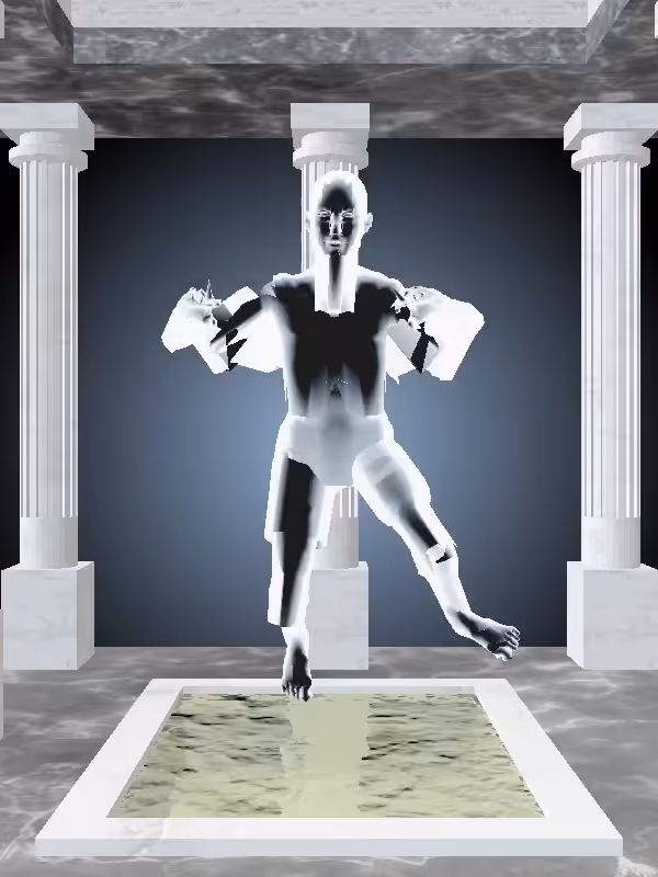 HeavenComputer: The Treading Water Luminescent Chrome Woman #5632