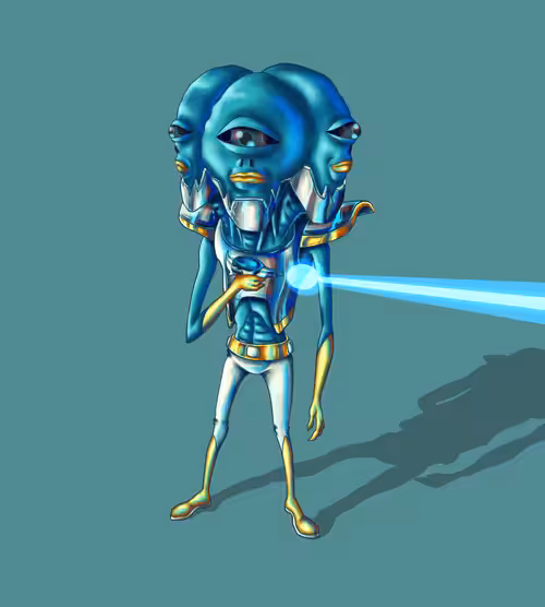 Alieniverse #011 (3 Head Alien)