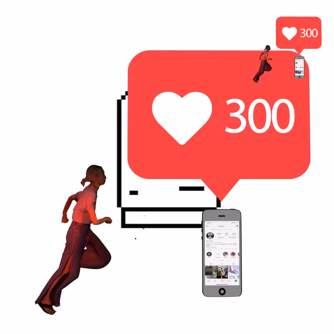Canvas #305: mac screen. — chasing likes. — flowers. — running for clout. — bleep
