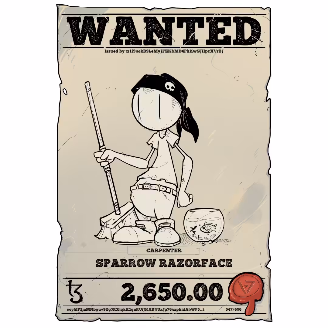 SPARROW RAZORFACE | TEZOS PIRATE 547/666