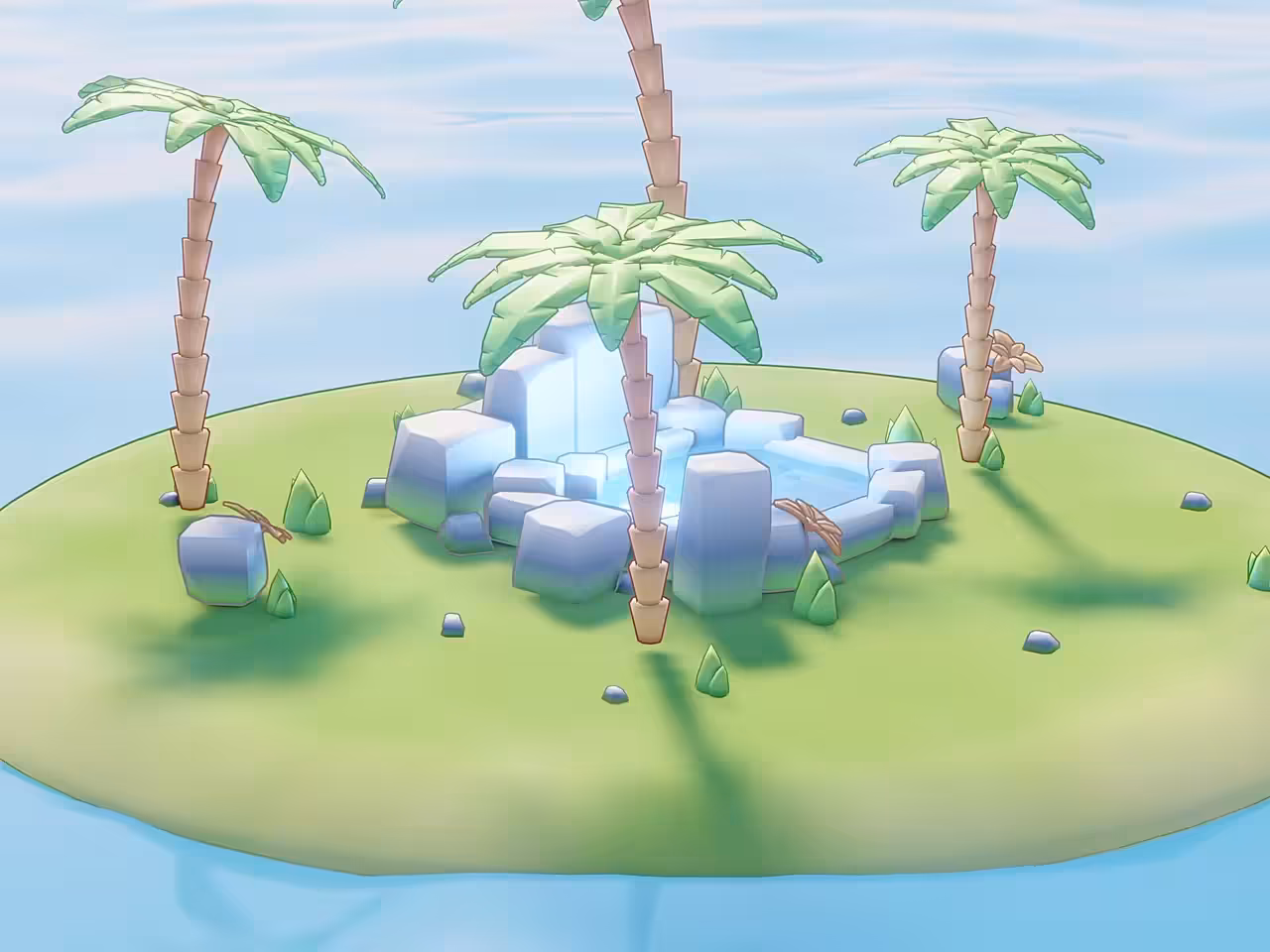 Low Poly Stylized Tropical Island