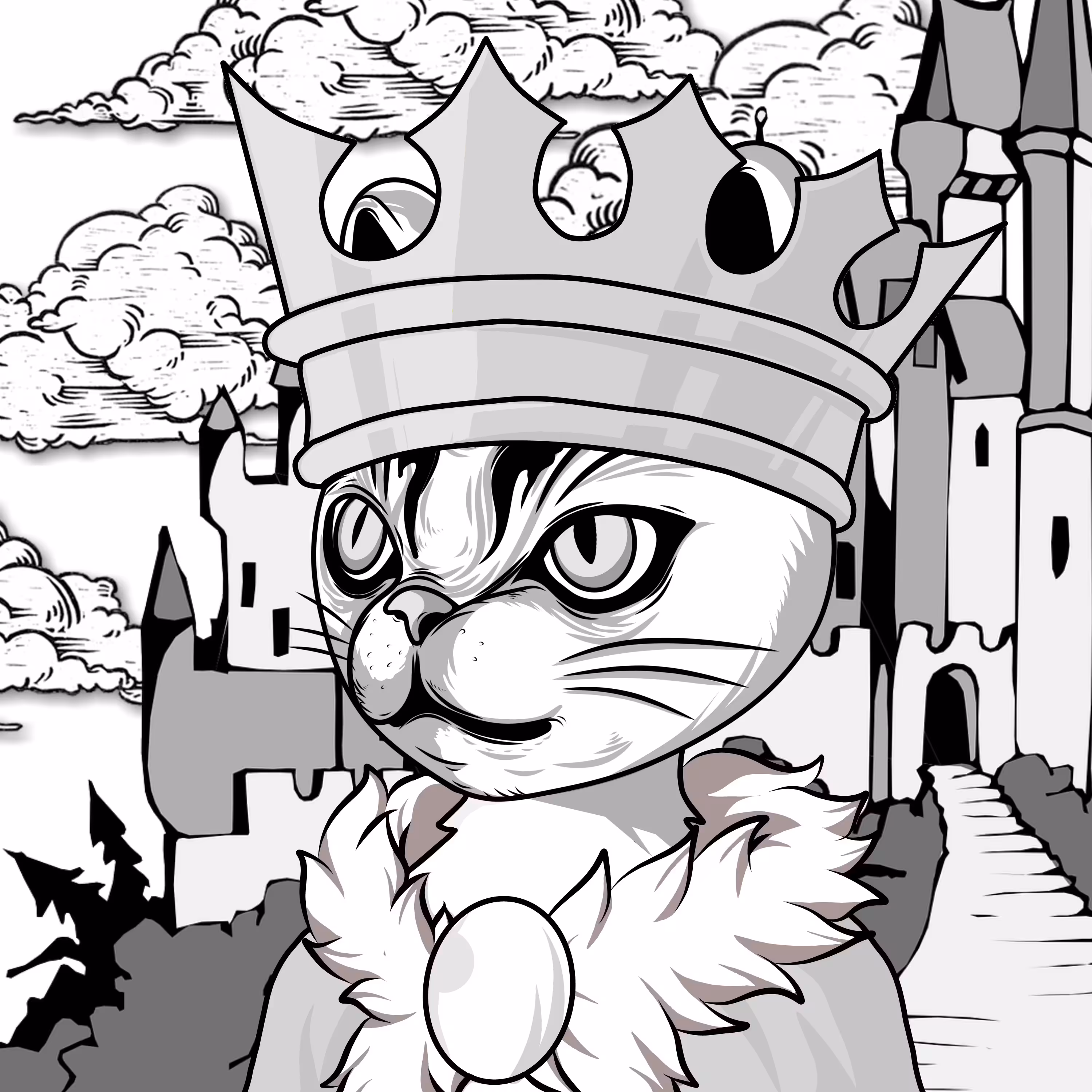 Sangan Neko Becomes King in the Black and White World 
