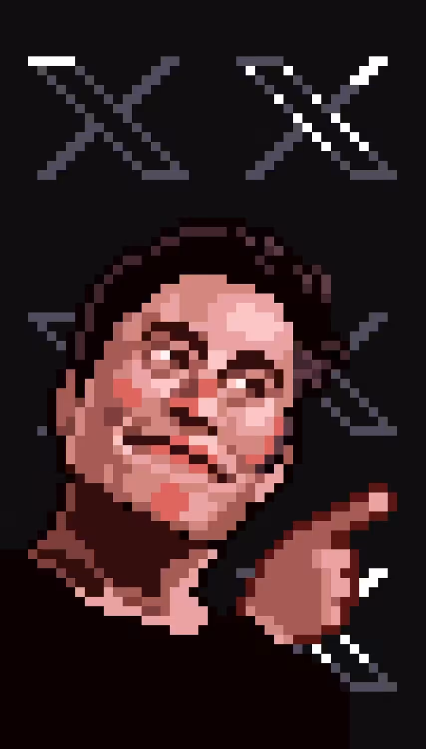 Pixel Portraits Series #045 [Elon Musk killed the blue bird]