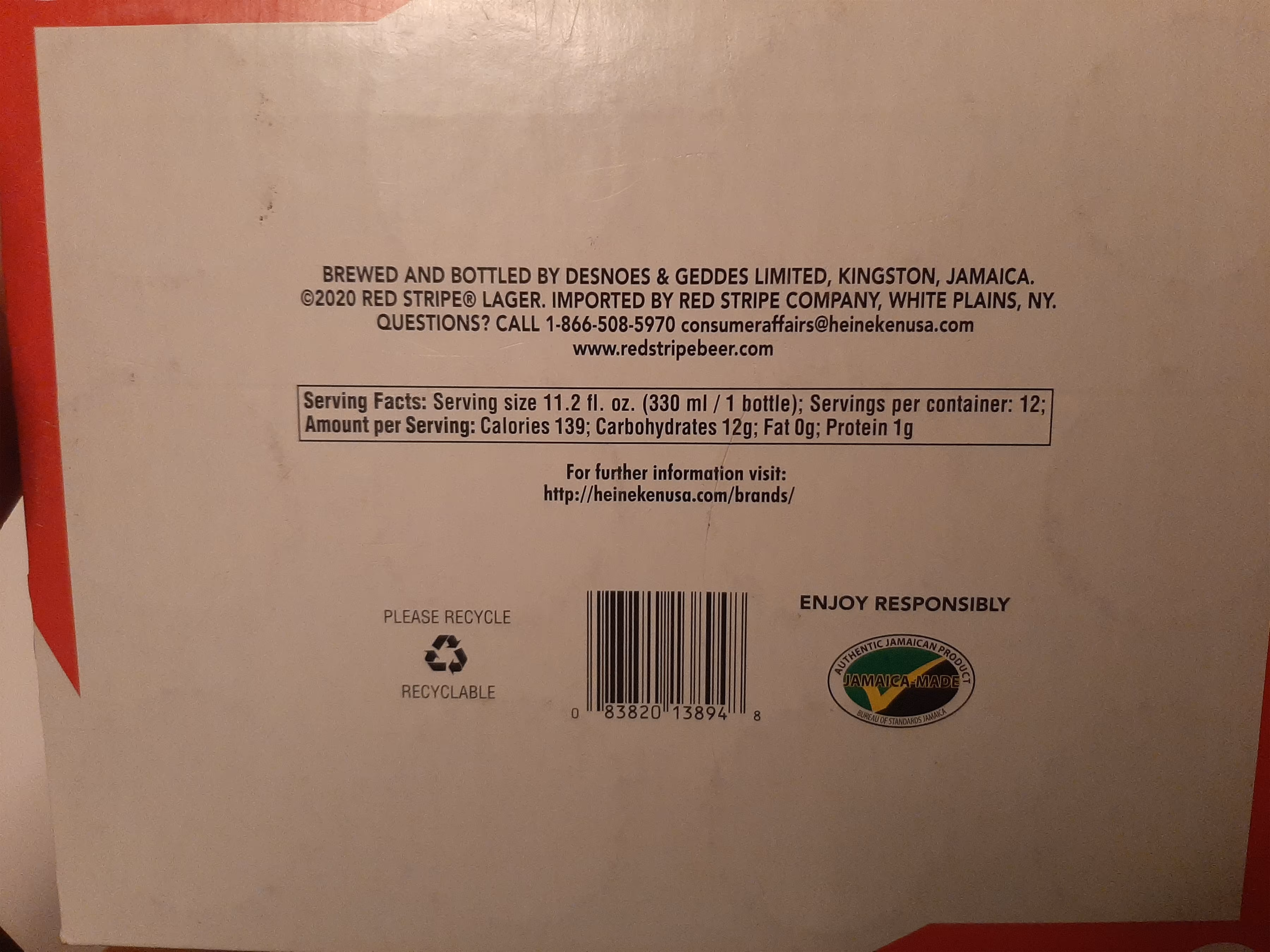Product of Jamaica, Sold in United States.