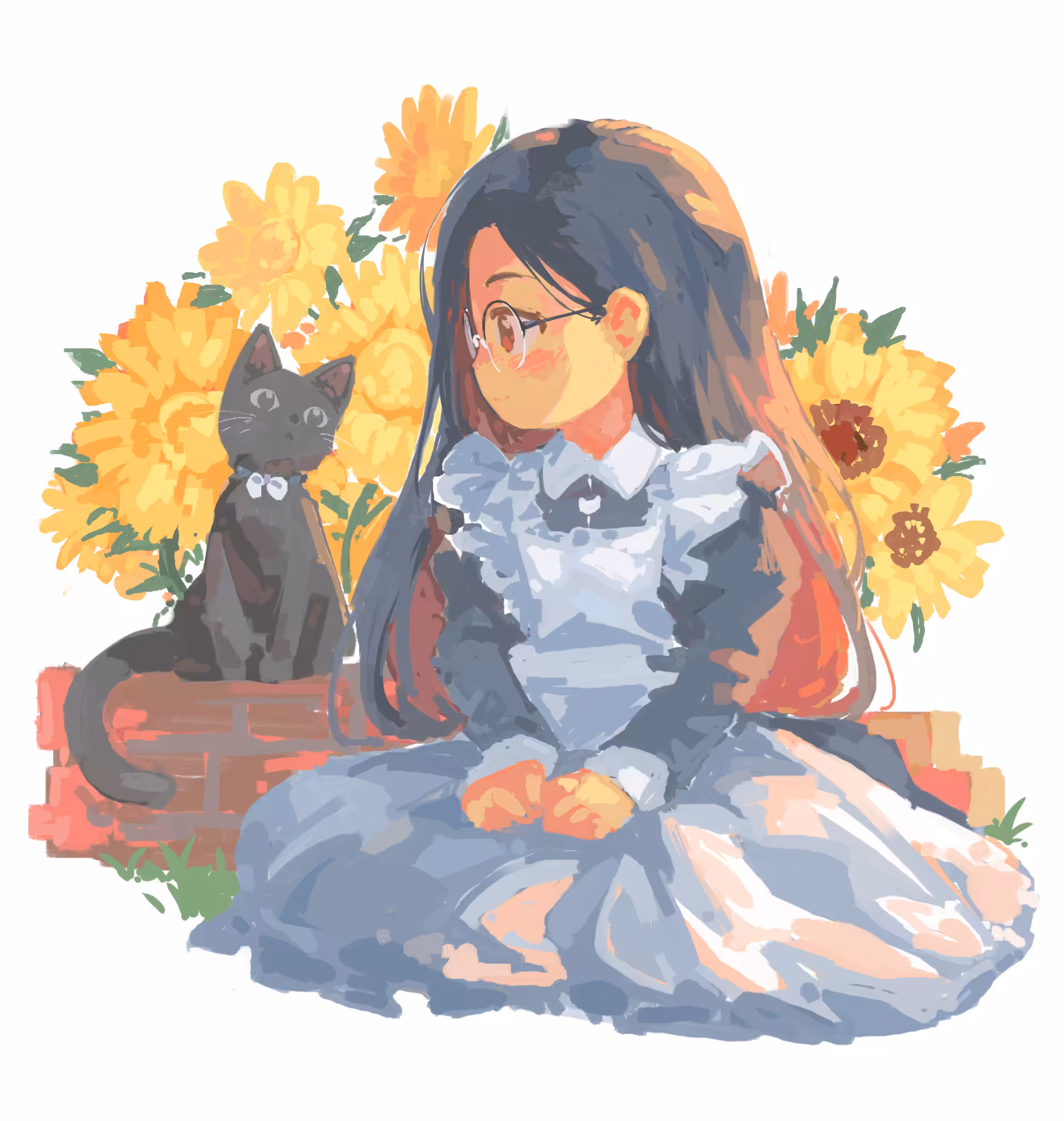 Girl and Cat