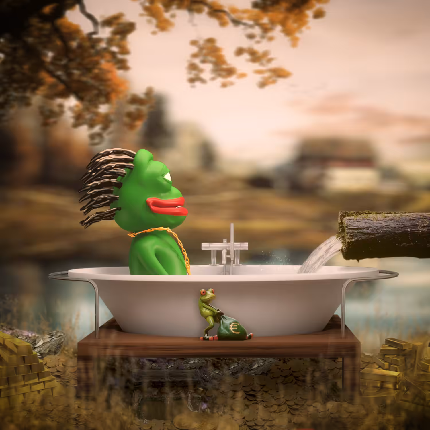 The Rich Pepe Want To Privacy. 🐸🛀💰