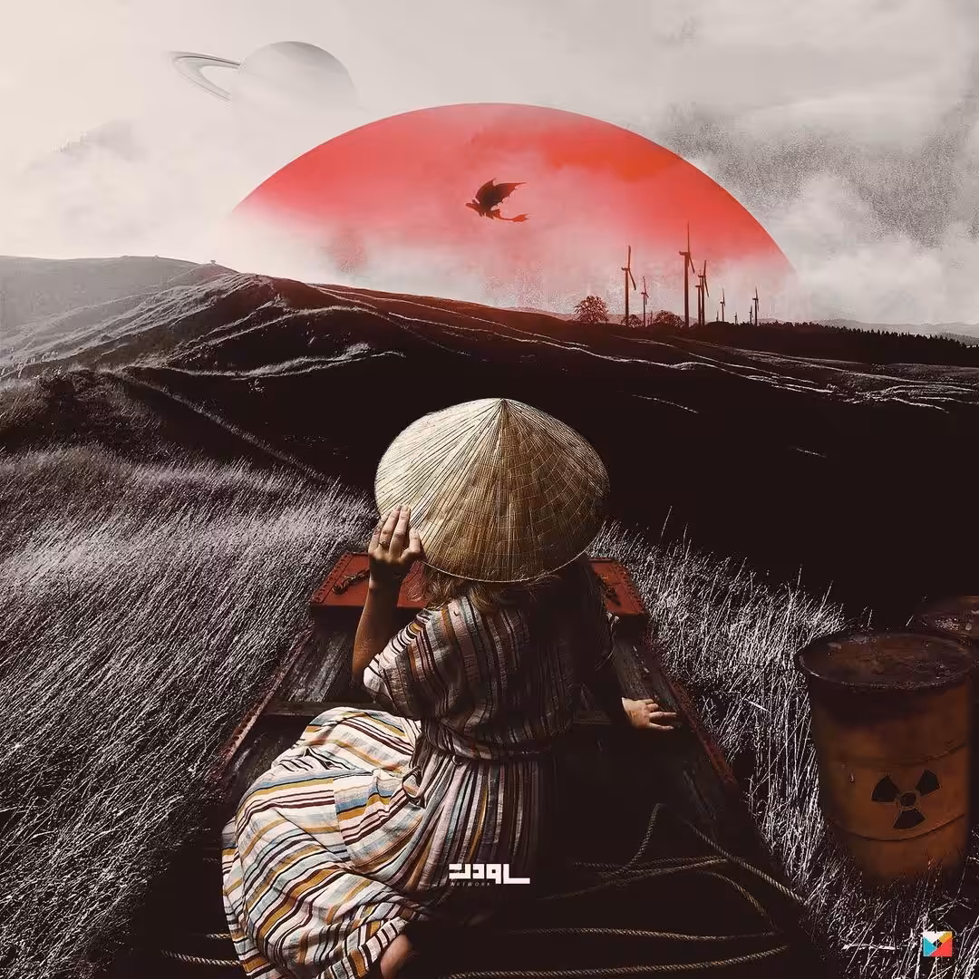 red sun rises