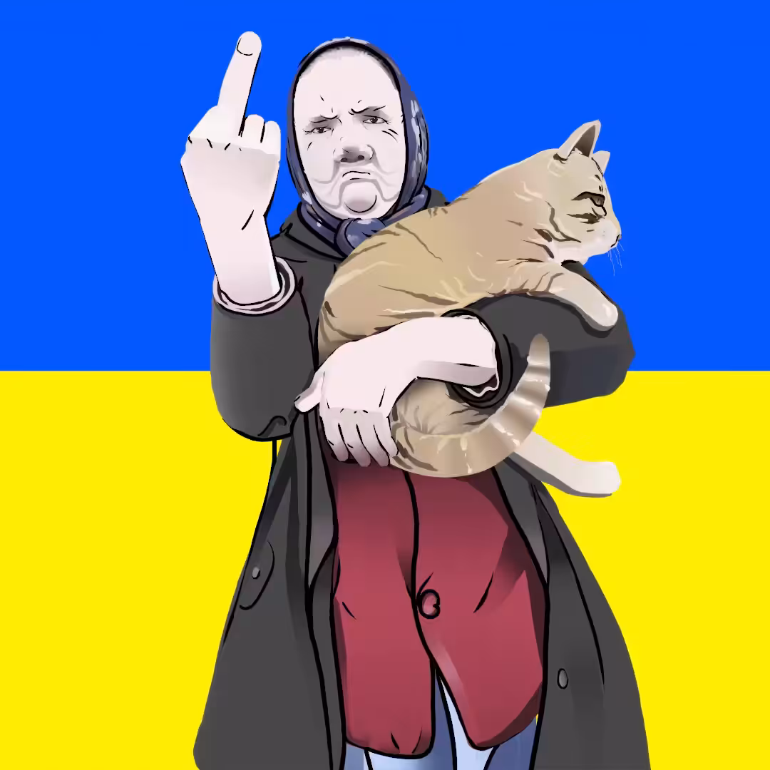 Ukrainian granny kindly asks to leave her territory