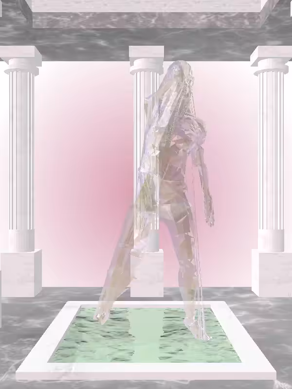 The Fading Fragmented Jazzy Shimmery Violet Garden Woman #3876