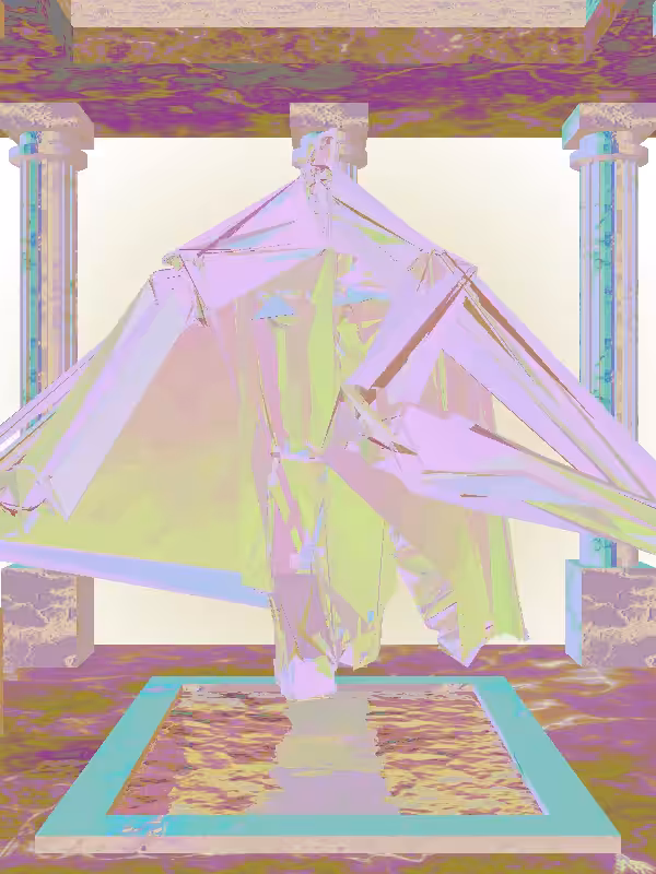 HeavenComputer: The Fragmented Treading Water Light Blue Man #6113