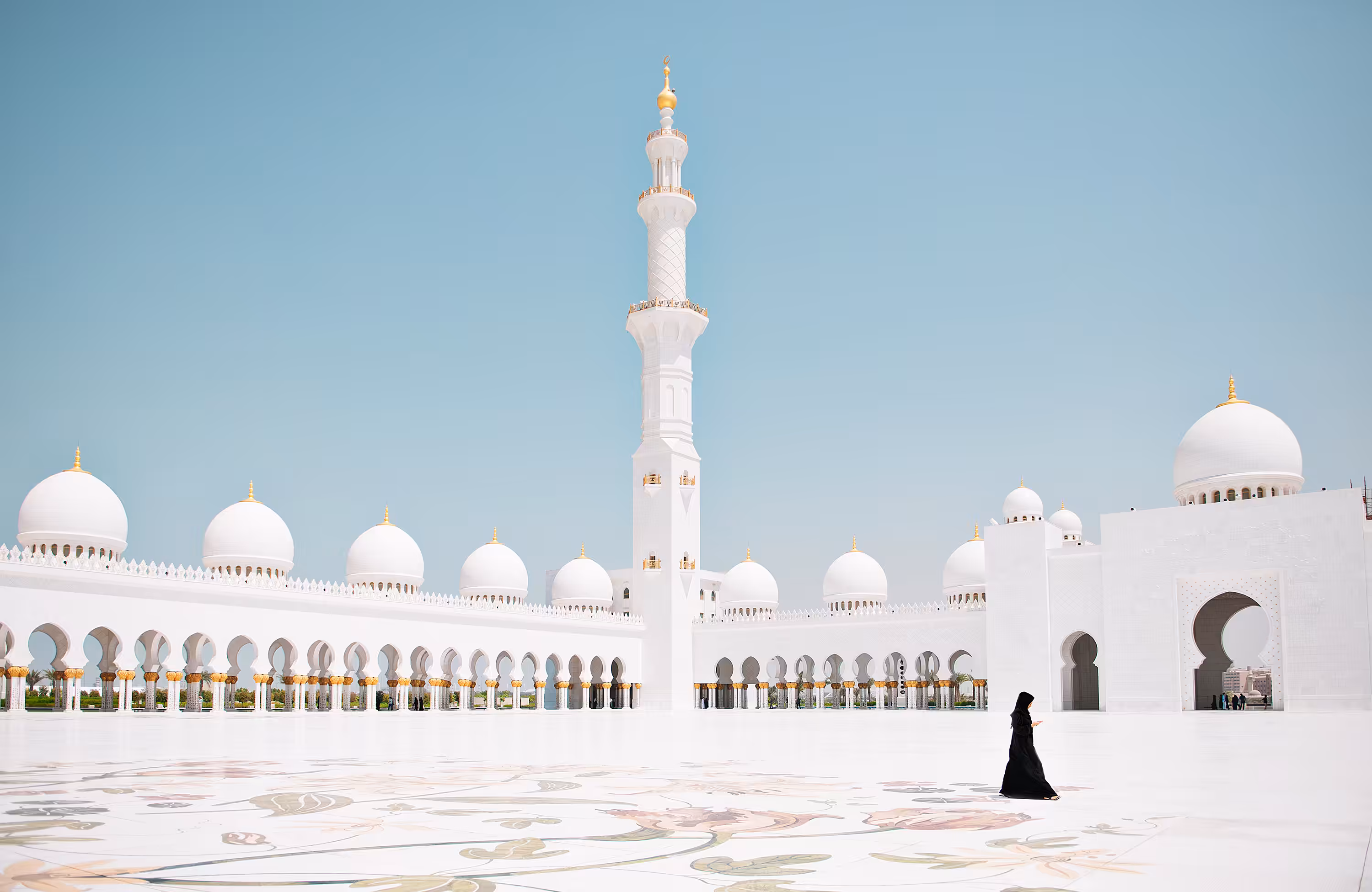 Sheikh Zayed Mosque woman in black