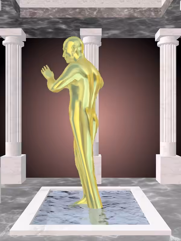 HeavenComputer: The Robotic Green-Golden Goblet Man #4120