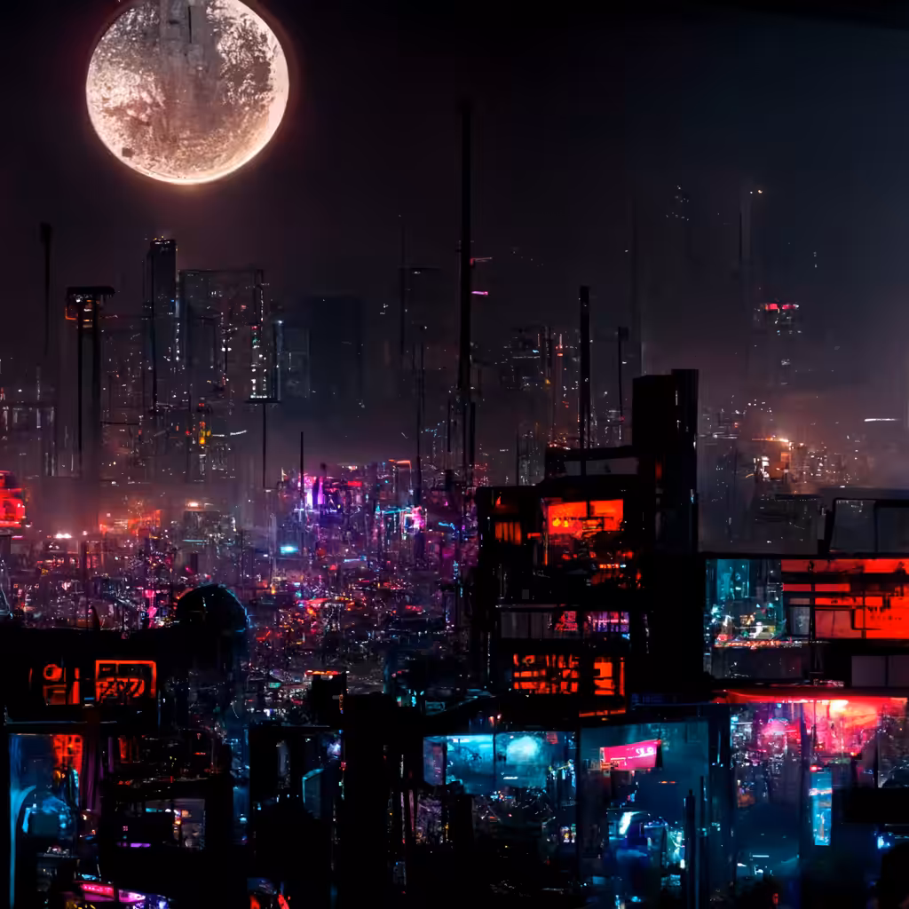 cyberpunk cityscape night view 