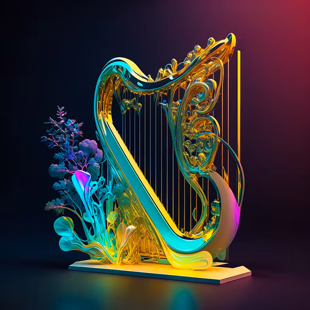 Abstract fun #22: pedal harp
