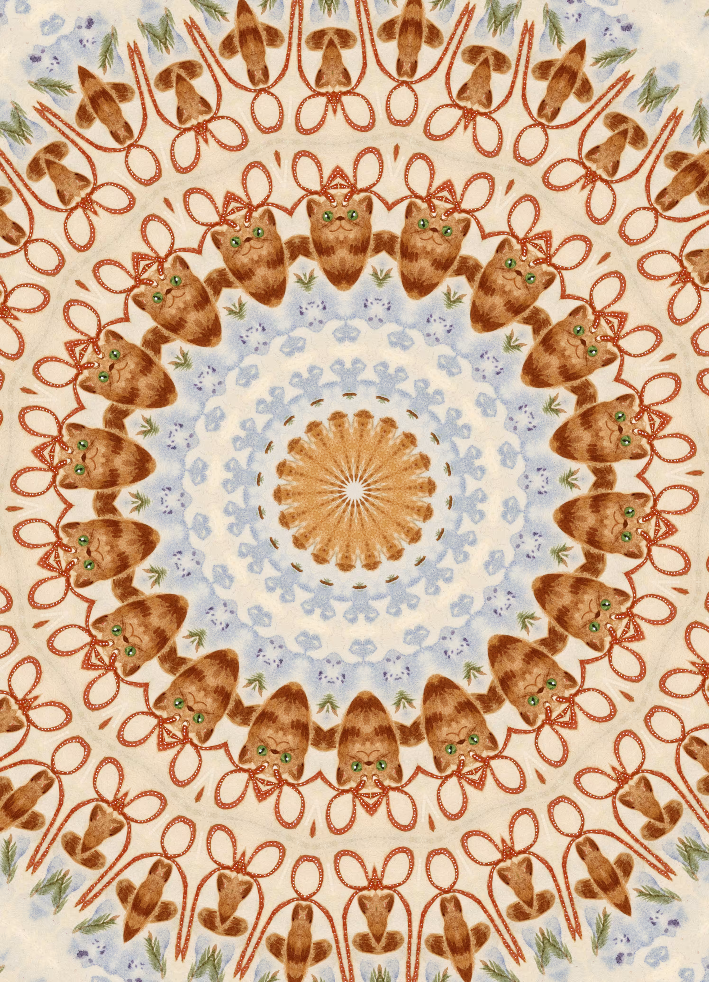 Warm patterns: #5 Gingerbread cats
