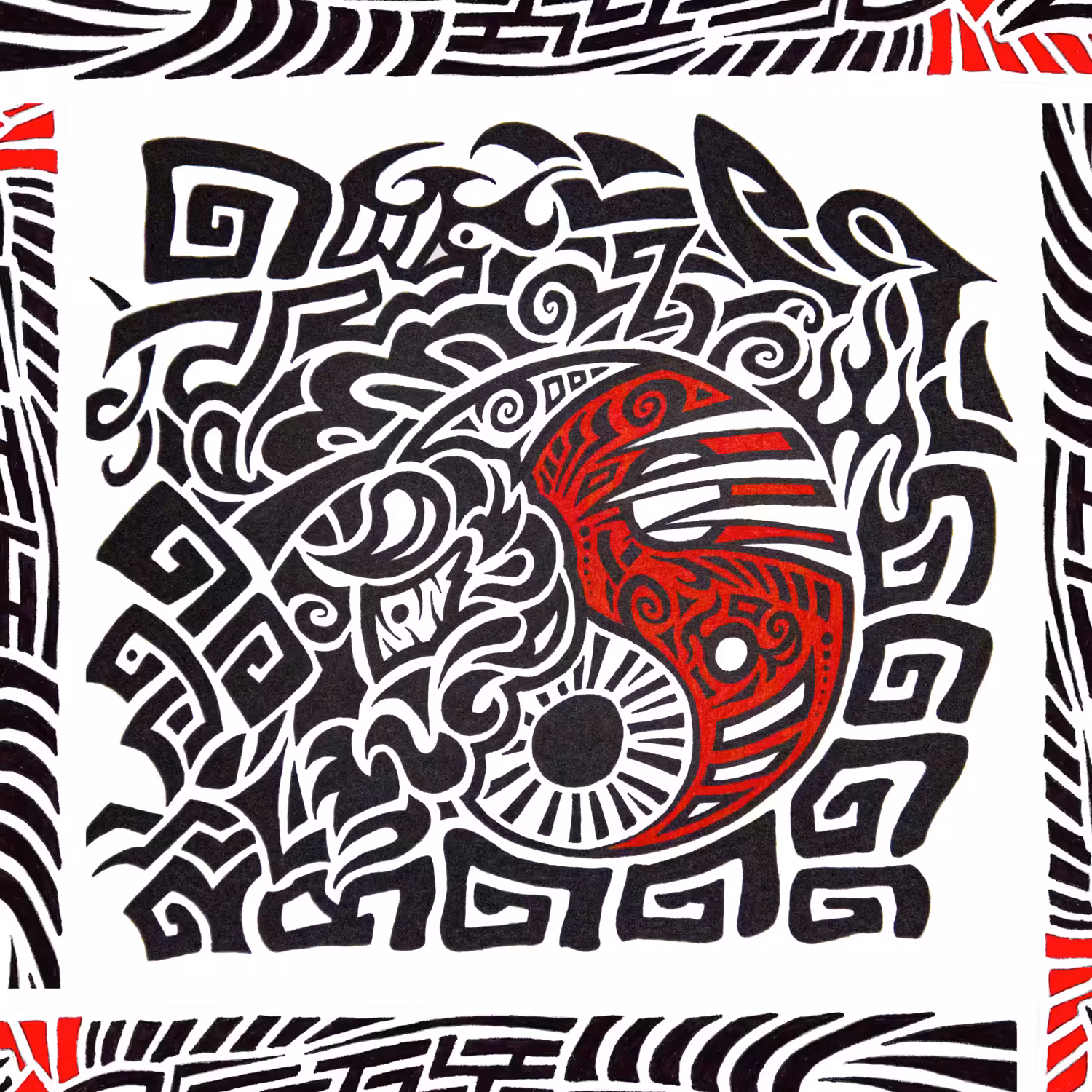 "Yin Yang. Red Sunset"