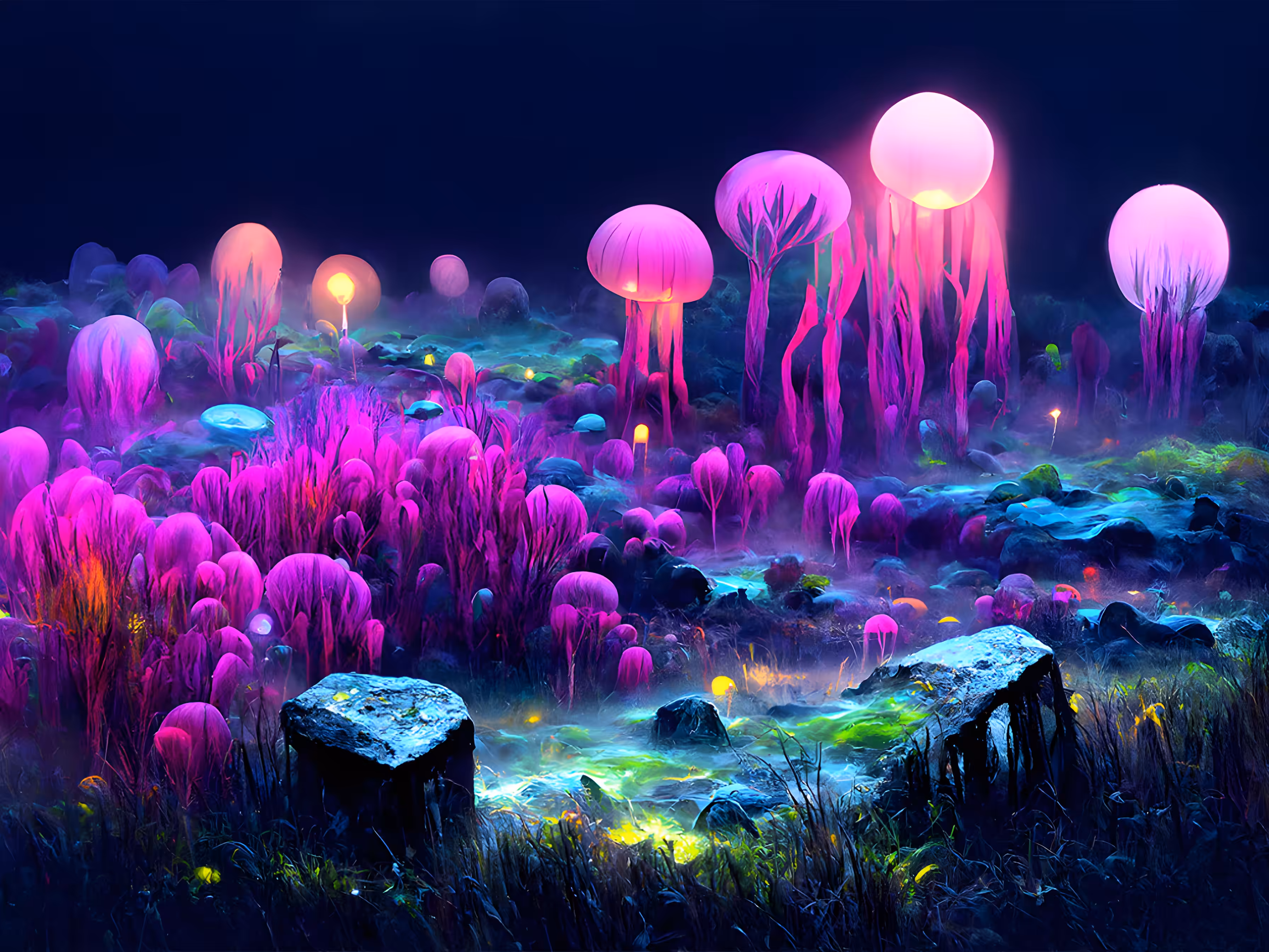 Jellybulbs Illuminated Seafloor