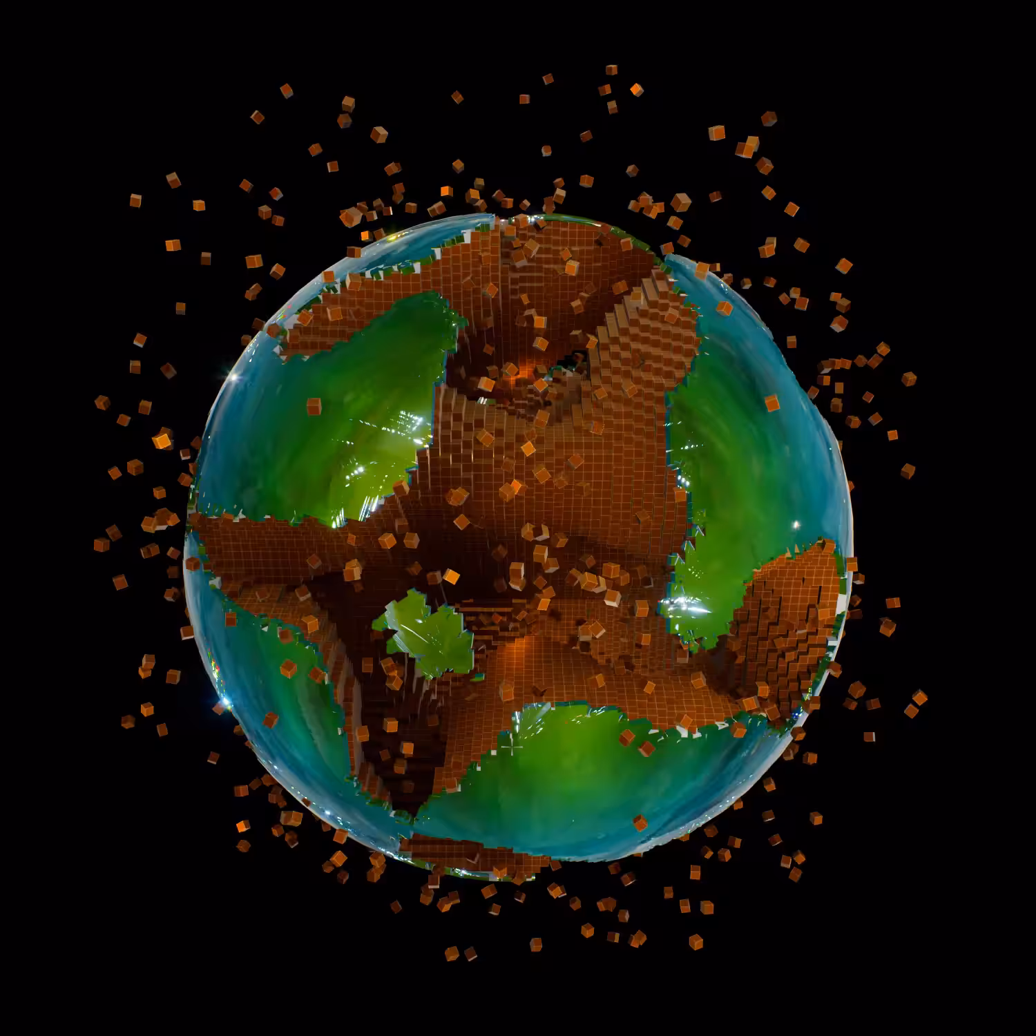 Shattered Shapes #2 - Green Sphere