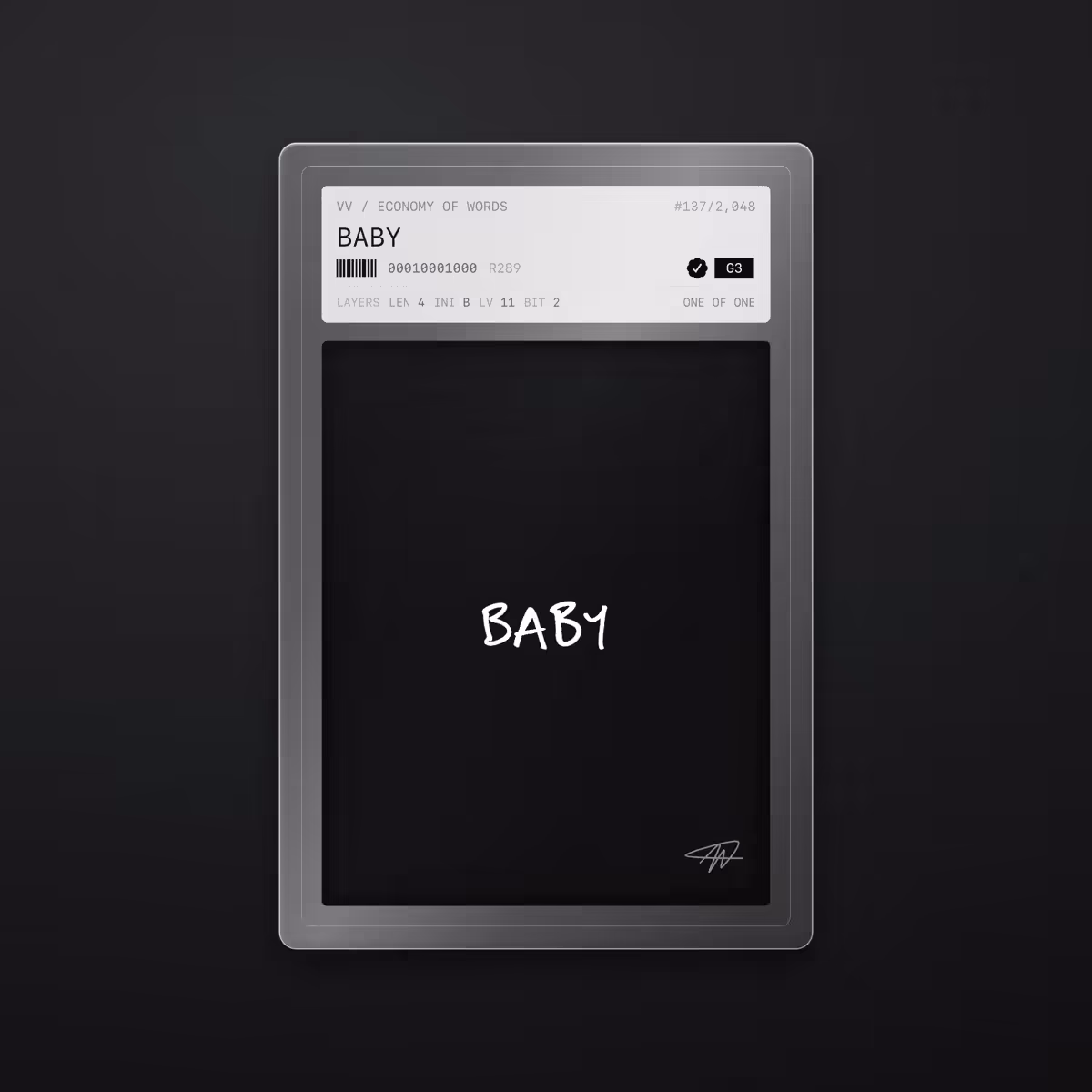 Economy of Words: BABY · #137