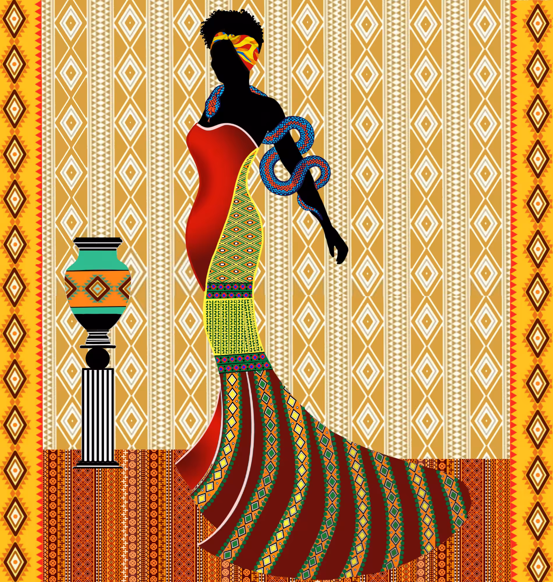 Black Woman & Snake