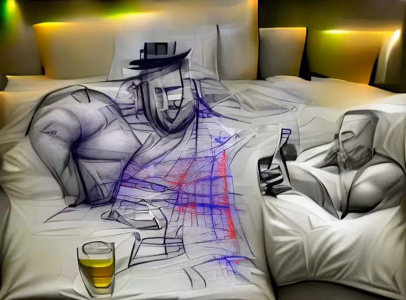 A bad man goes out clubbing, comes home late, and lends his bed to his side-piece.