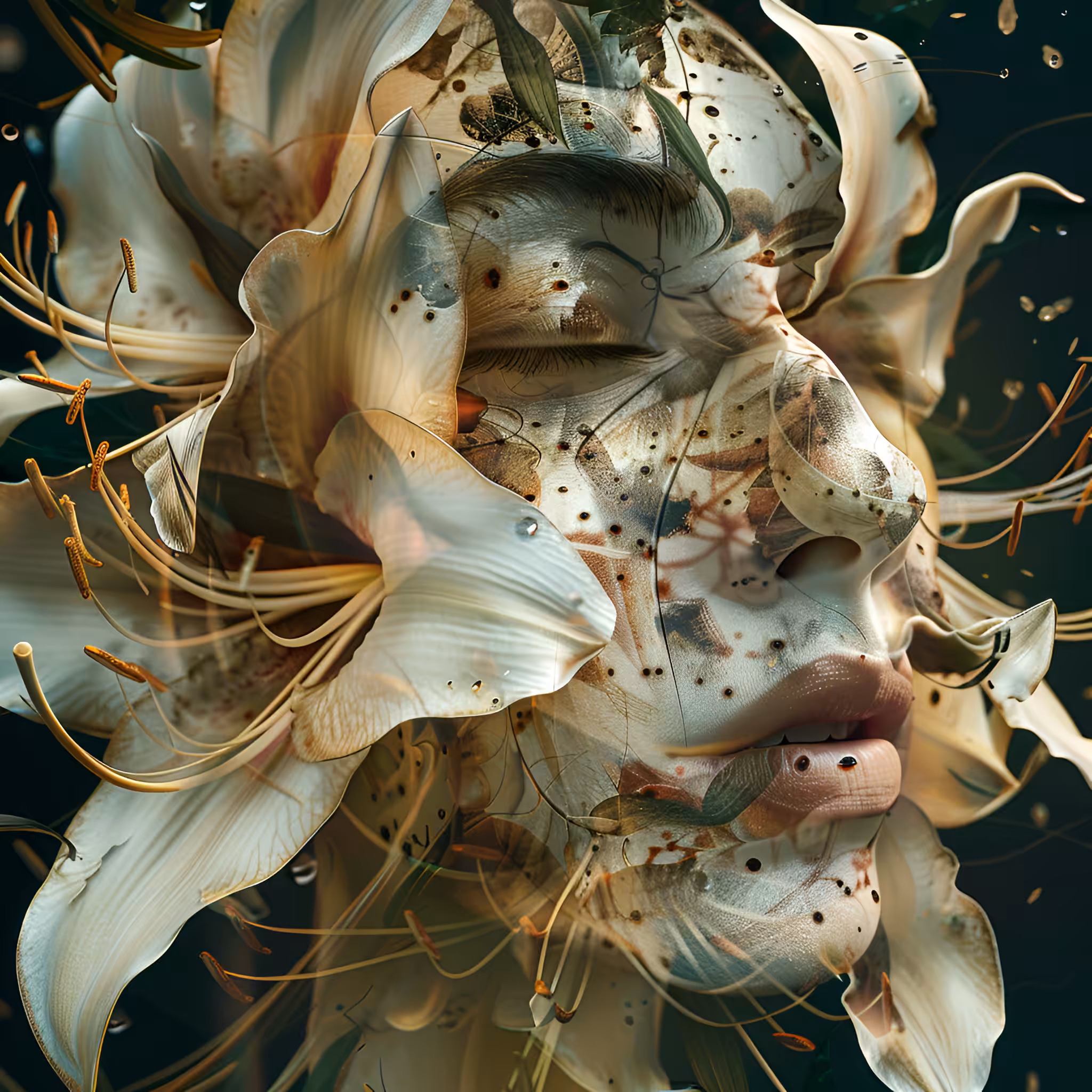 White lily face