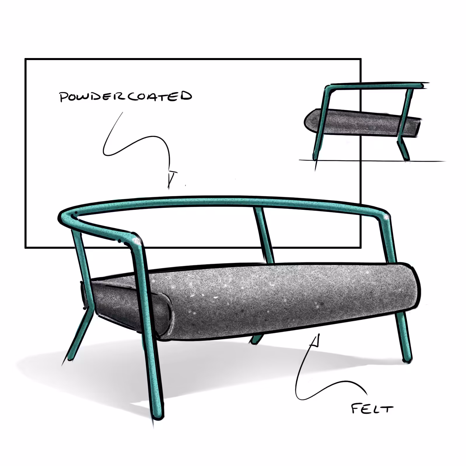 Felt Tube Chair #005