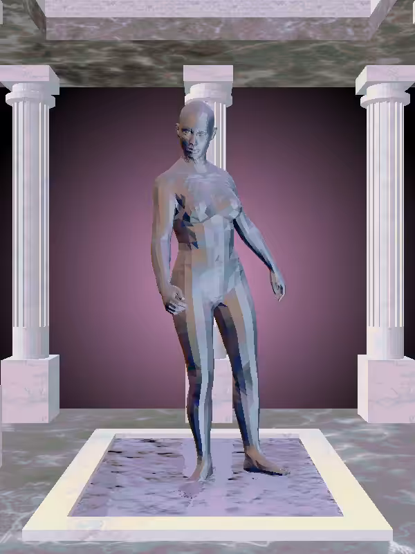 HeavenComputer: The Fragmented Drunk Stealth Dark Blue Woman #3765